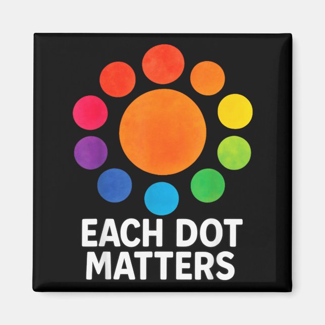 Each Dot Matters Polka Dot Lover Happy Dot Day Magnet (Framsidan)