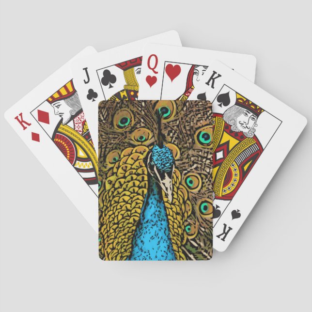 Eacock Splendor Illustration Spel Kort (Baksidan)