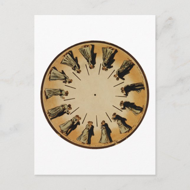 Eadweard Muybridge Couple Waltzing Phenakistoscope Vykort (Framsida)
