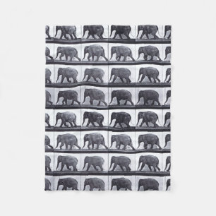 EADWEARD MUYBRIDGE: Elefant som går den Fleecy Fleecefilt