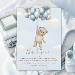 Eagerly Awaiting Baby Boy Bear Shower Tack Kort