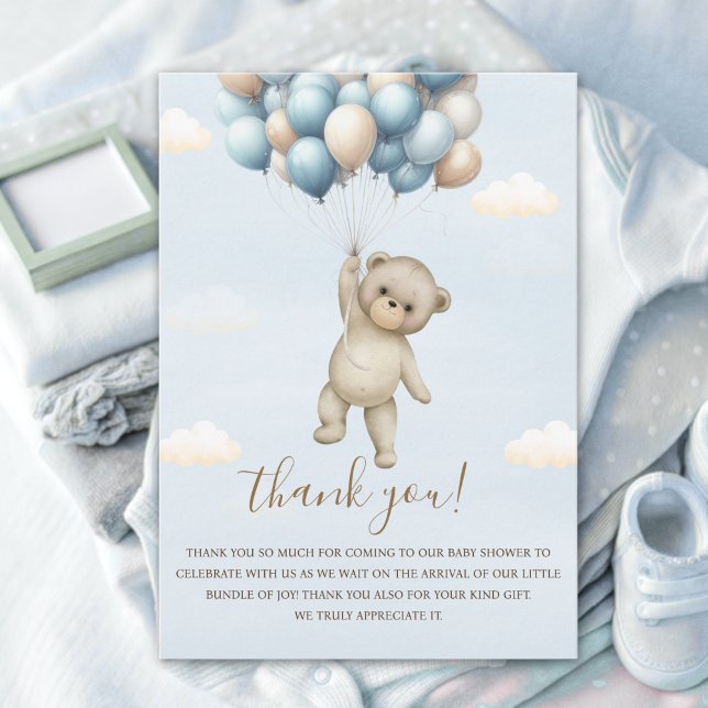 Eagerly Awaiting Baby Boy Bear Shower Tack Kort (Skapare uppladdad)