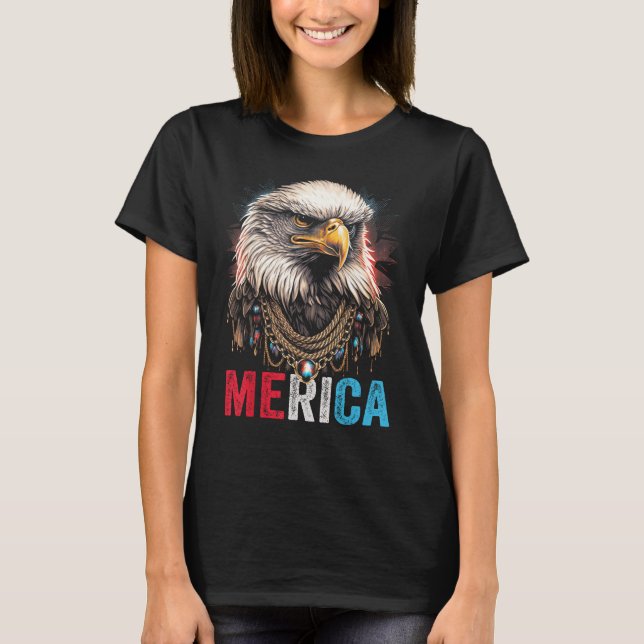 Eagle  4th of July American Flag USA Patriotic Ame T Shirt (Framsida)