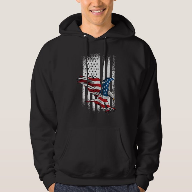 Eagle 4th Of July Independence Day Patriotic Ameri Hoodie (Framsida)