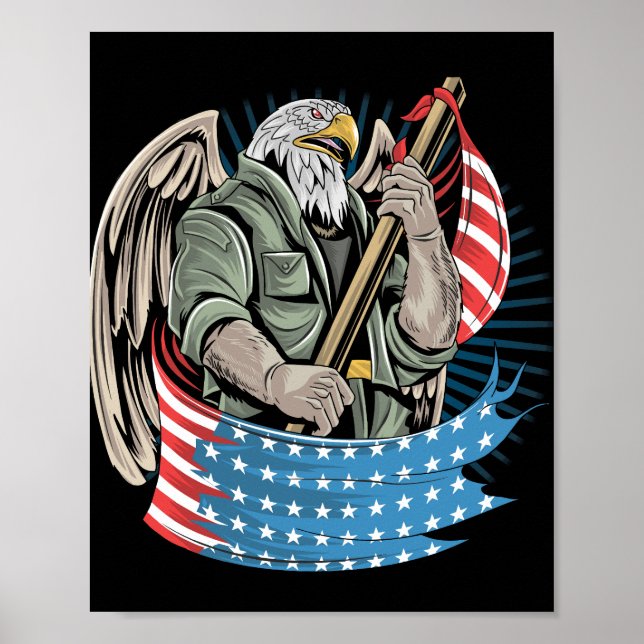 Eagle america usa armésoldat konstverk för veteran poster (Framsidan)