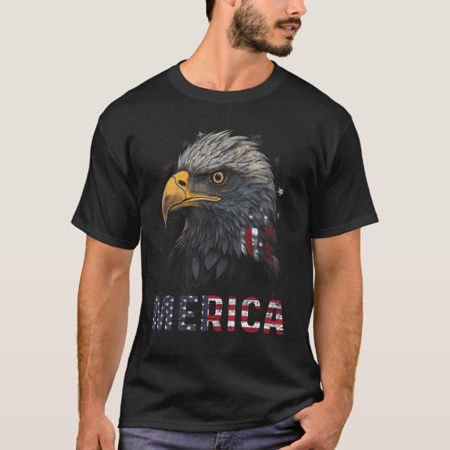 Eagle American Flag USA Flag Mullet Eagle 4th of J T Shirt (Framsida)