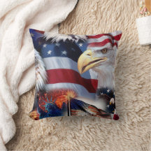 Eagle American Flagga Dekorativ kudde