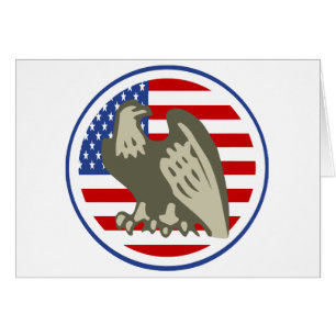 Eagle American Flagga Hälsningskort