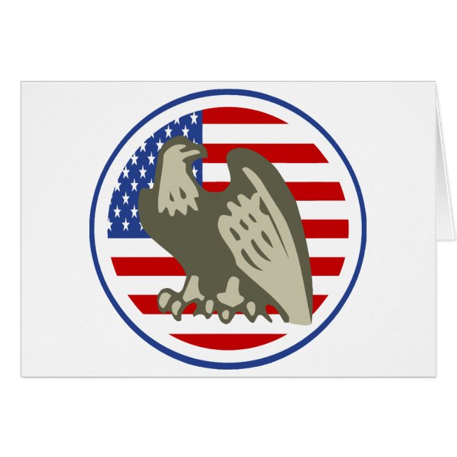 Eagle American Flagga Hälsningskort (Framsidan Horizontal)