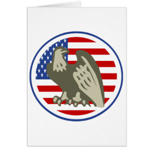 Eagle American Flagga Hälsningskort
