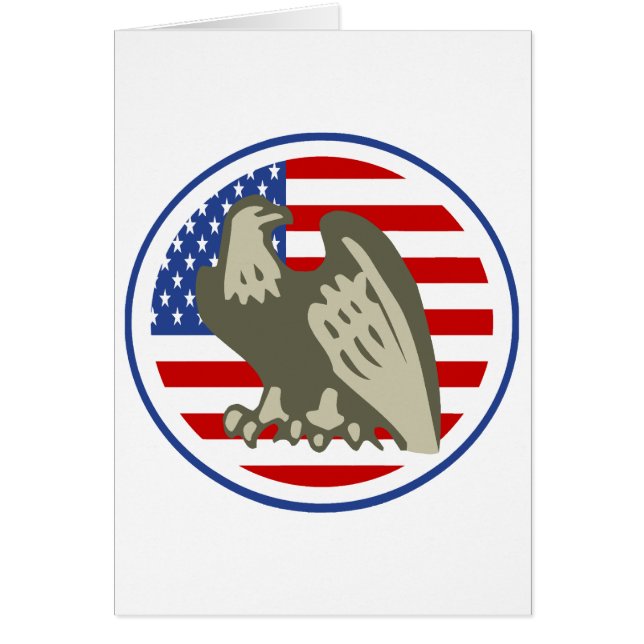 Eagle American Flagga Hälsningskort (Framsidan)