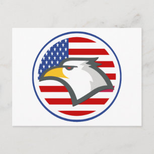 Eagle American Flagga Vykort