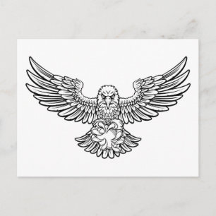 Eagle American Football Sports Mascot Vykort