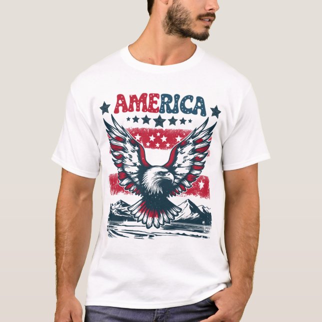 Eagle American Patriotic T Shirt (Framsida)
