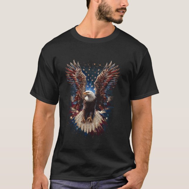 Eagle American Patriotic USA T Shirt (Framsida)