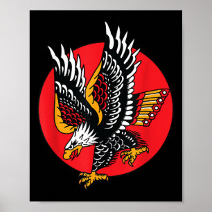 Eagle American Traditional Tatto Bläck Old school Poster