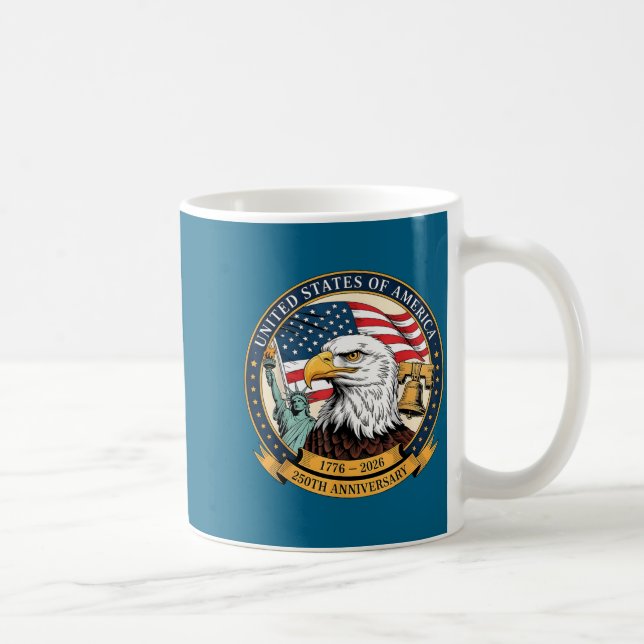 Eagle And Flag 1776-2026 250th Birthday America  Kaffemugg (Höger)