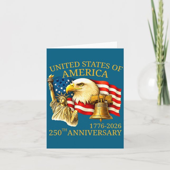 Eagle And Flag 250th Birthday America Since 1776  Kort (Framsida)