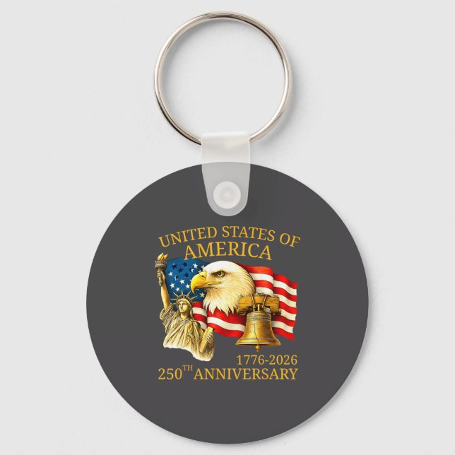 Eagle And Flag 250th Birthday America Since 1776  Nyckelring (Framsida)