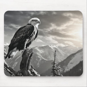 Eagle Animal Bird Vild Nature Bläck Sketch Stil Musmatta