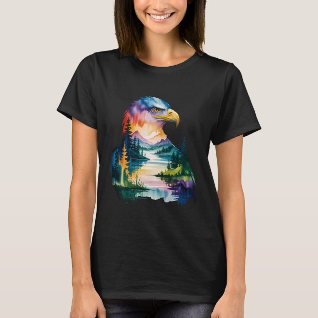 Eagle Animal Lover Artwork Wildlife Forest Graphic T Shirt (Framsida)