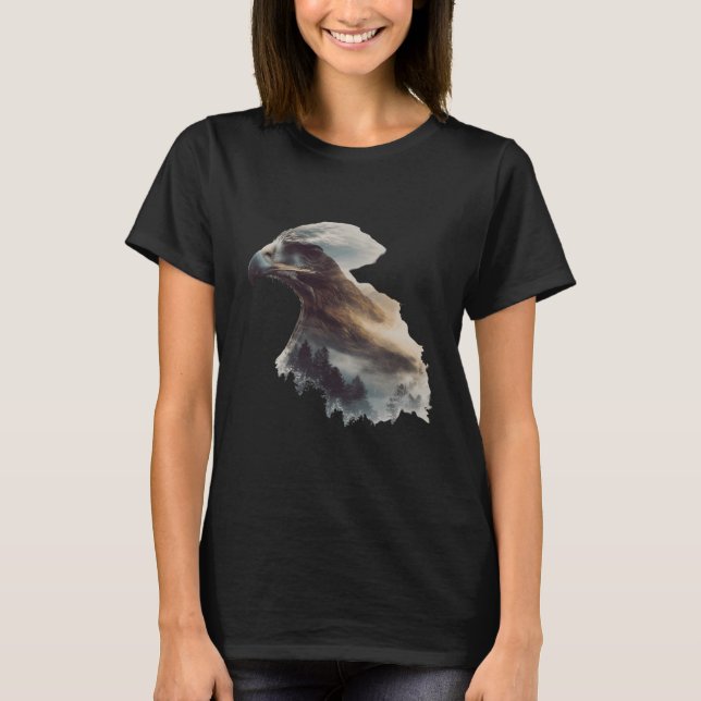 Eagle Animal Lover Artwork Wildlife Forest Graphic T Shirt (Framsida)