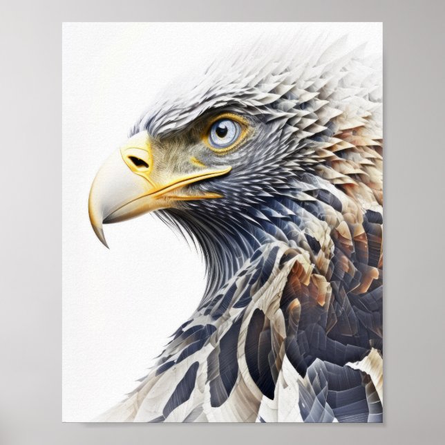 Eagle Animal Porträtt Nature Wildlife Painting Poster (Framsidan)