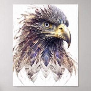 Eagle Animal Porträtt Nature Wildlife Painting Poster