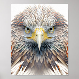Eagle Animal Porträtt Nature Wildlife Painting Poster