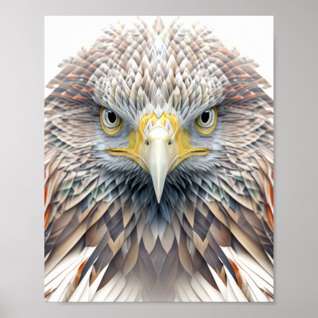 Eagle Animal Porträtt Nature Wildlife Painting Poster (Framsidan)