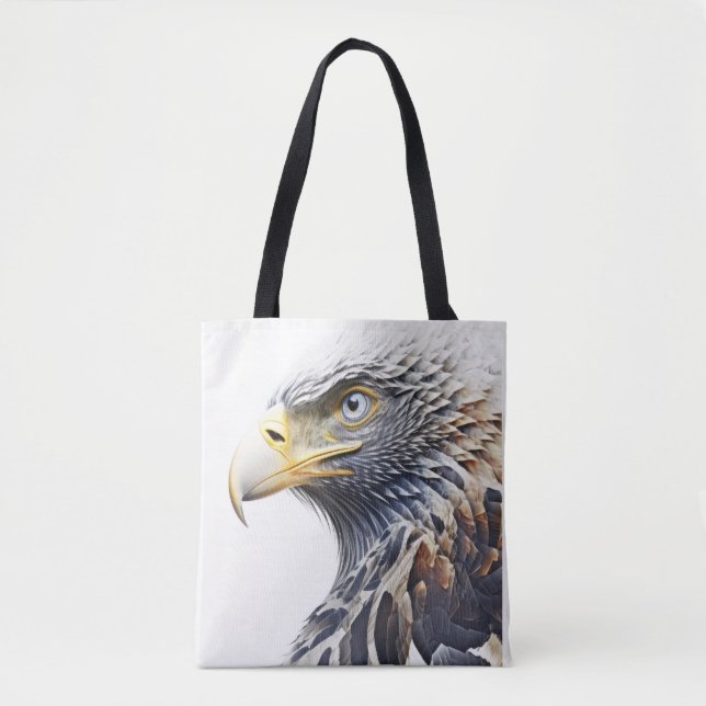 Eagle Animal Porträtt Nature Wildlife Painting Tygkasse (Framsida)