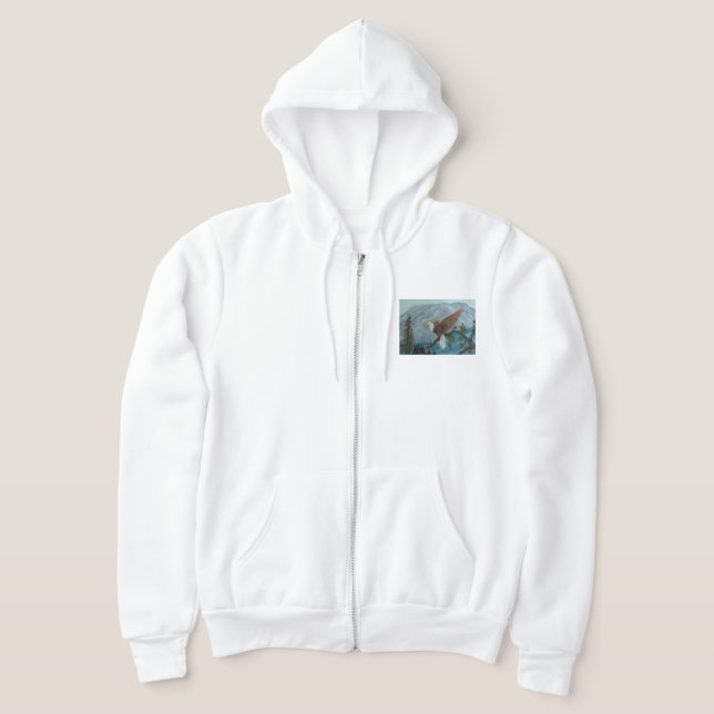Eagle Art Fullt-Zip Hoodie T Shirt (Laydown)