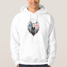 Eagle Art med amerikanska Flagga Sunglass Hoodie