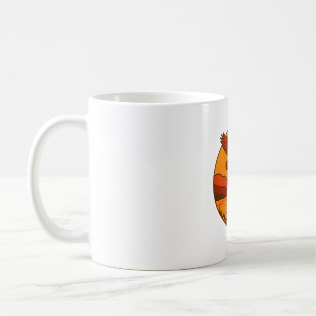 Eagle at Sunset - Retro Wilderness Art for Nature Kaffemugg (Vänster)