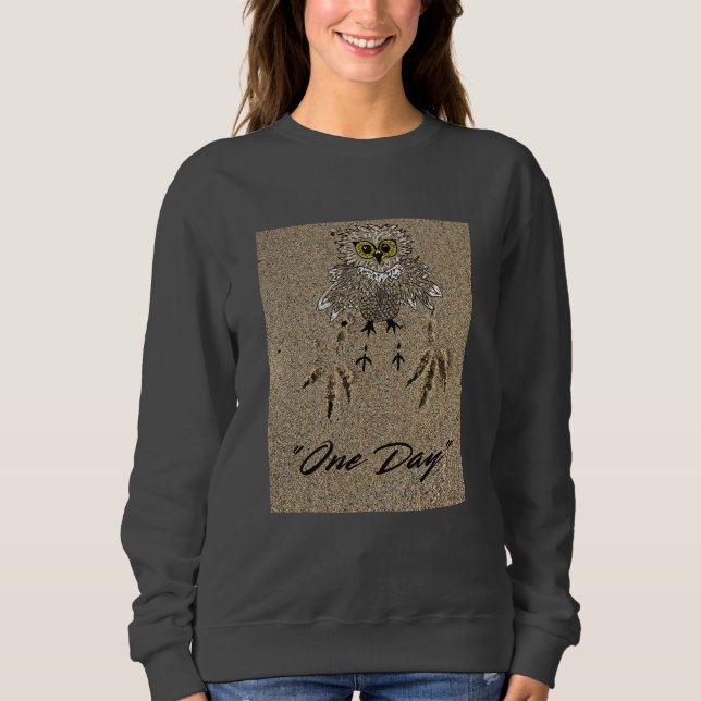 Eagle Baby & Footprints in the Sand "One Day" T Shirt (Framsida)