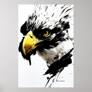 Eagle Bald Vild Natature Free Spirit Art Push Pain Poster