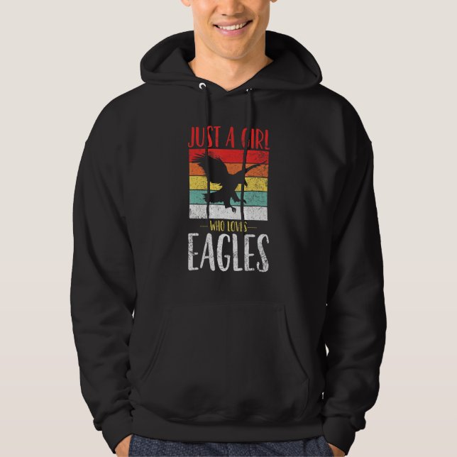 Eagle, bara en flicka som Kärlek Eagles Retro Vint Hoodie (Framsida)