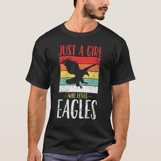 Eagle, bara en flicka som Kärlek Eagles Retro Vint T Shirt (Framsida)
