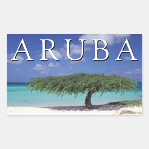 Eagle Beach   Karibien, Aruba Rektangulärt Klistermärke