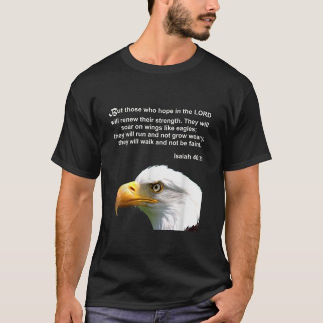 Eagle Bible Verse Isaiah 40 31 Christian T Shirt (Framsida)