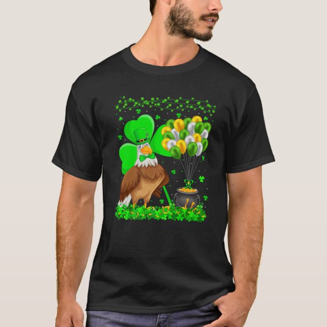 Eagle Bird Älskare Funny Shamrock Eagle St Patrick T Shirt (Framsida)