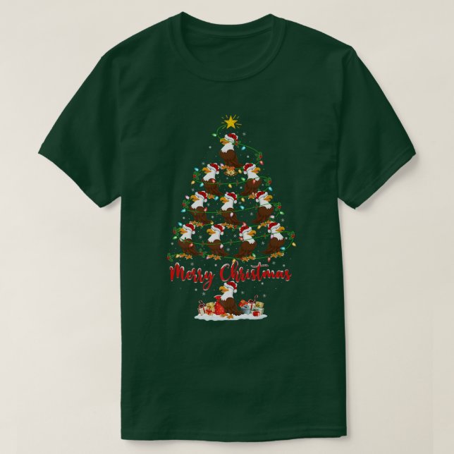 Eagle Bird Älskare Julafton Matching Santa Eagle C T Shirt (Design framsida)