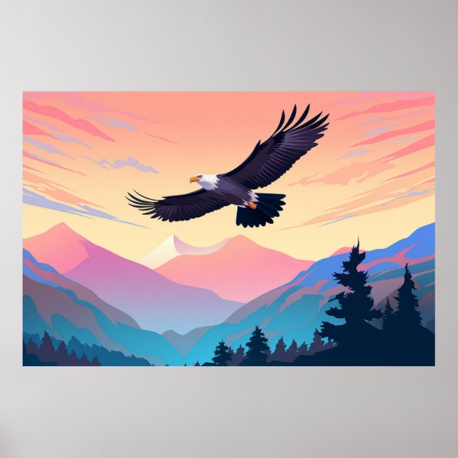 Eagle Bird Animal Mountain Natature Wilderness Poster (Framsidan)