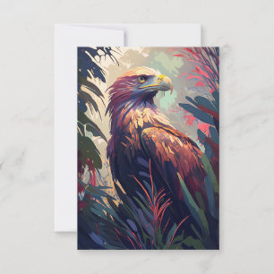 Eagle Bird Animal Porträtt Painting Wildlife Free Tack Kort