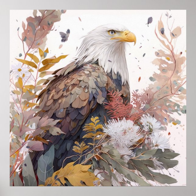 Eagle Bird Porträtt Animal Painting Wildlife Free Poster (Framsidan)