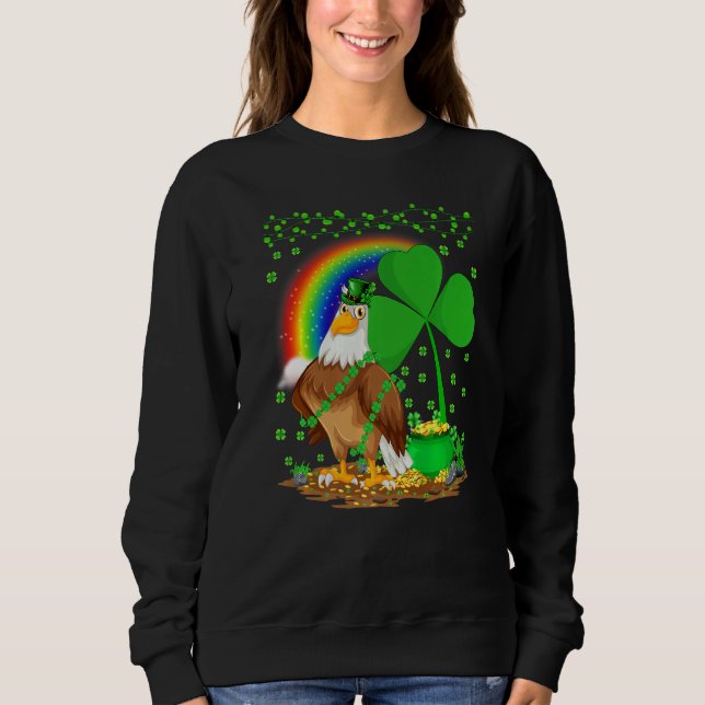 Eagle Bird Shamrock Rainbow Eagle St Patrick's Da T Shirt (Framsida)