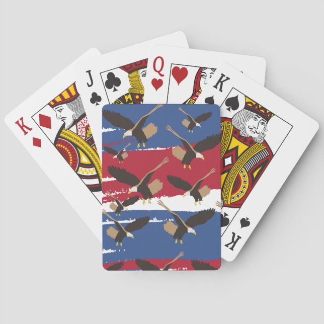 Eagle Bird USA Patriotic American Flagga Casinokort (Baksidan)