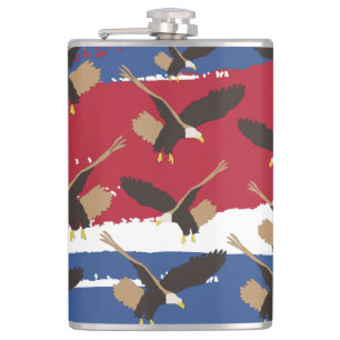 Eagle Bird USA Patriotic American Flagga Fickplunta