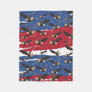 Eagle Bird USA Patriotic American Flagga Fleecefilt