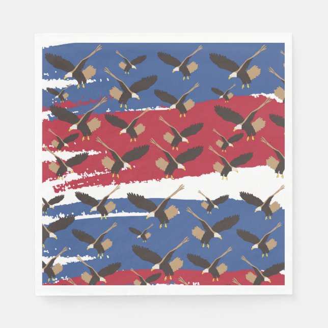 Eagle Bird USA Patriotic American Flagga Pappersservett (Framsidan)